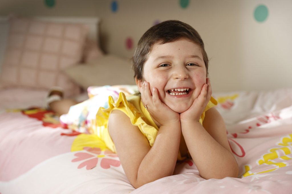 Leukaemia patient smiling