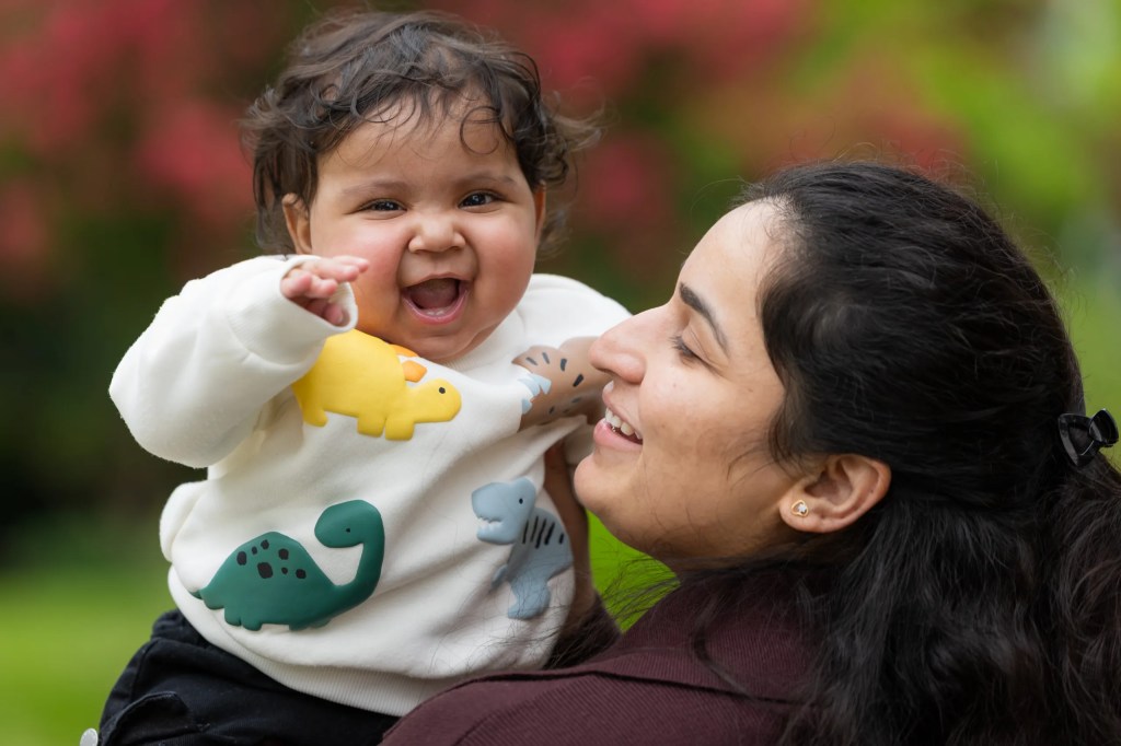 7 month old Ojas with Mother Divya